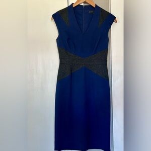 ANTONIO MELANI “Playing Favorites”  Carden Blue and Gray Sheath Dress- Sz 0